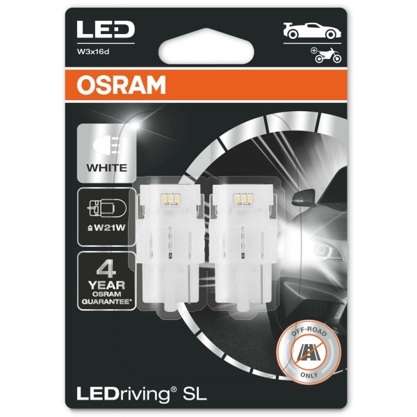 Set 2 Buc Led Osram W21W 12V 2W W3X16D 6000K LEDriving SL 7505DWP-02B